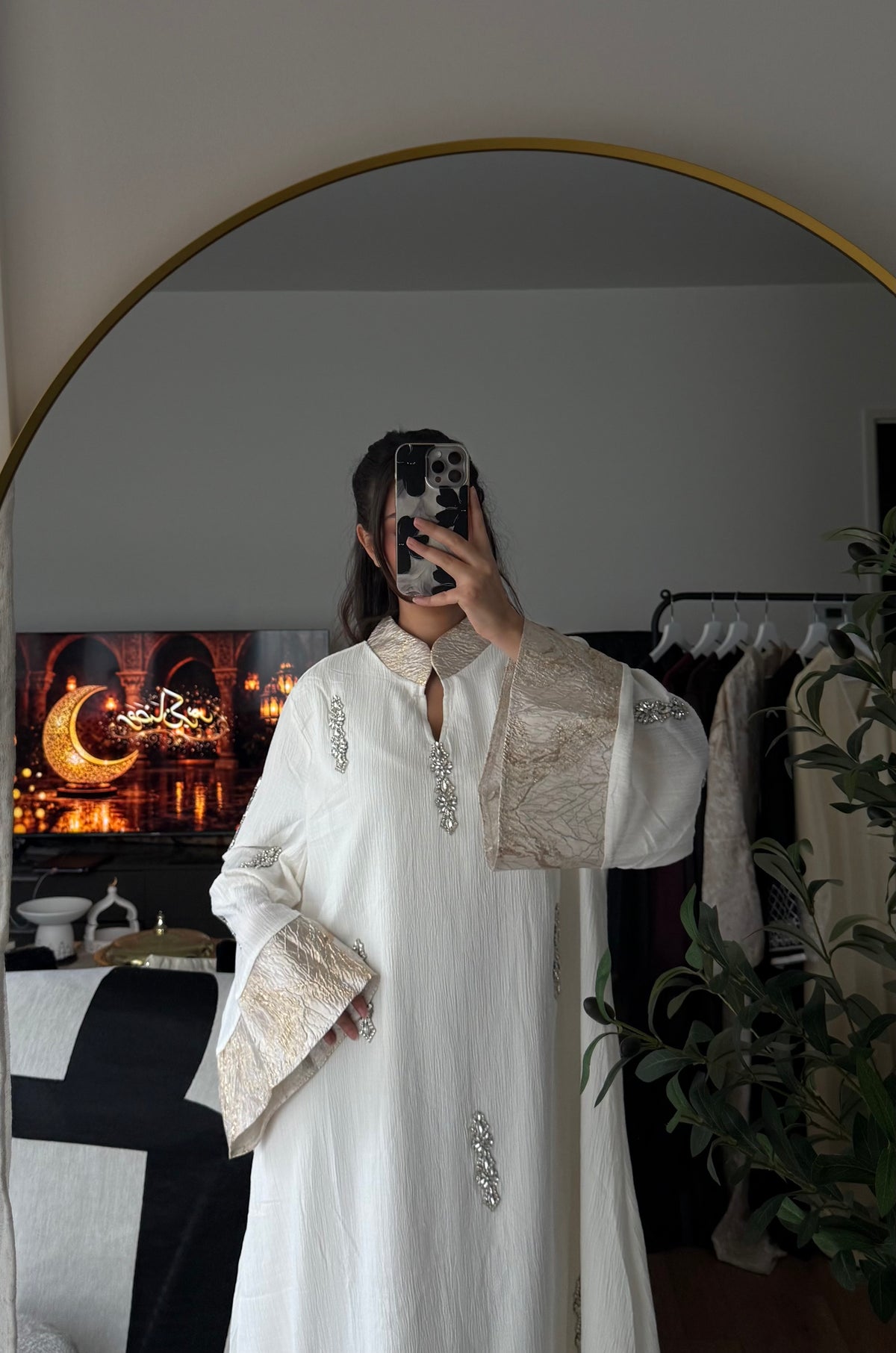 Abaya Premium Cristaux & Brocard – Luxueuse pour Mariage & Cérémonie