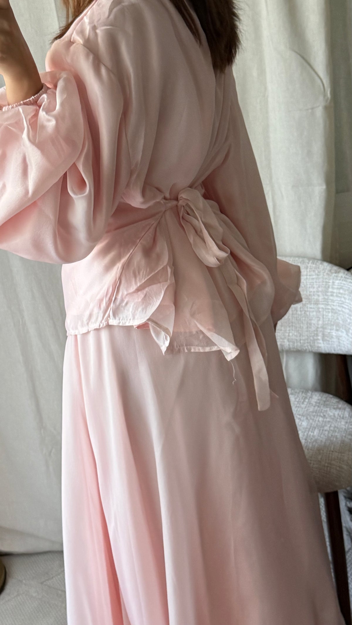 Ensemble en oraganza évasée doublée Rose