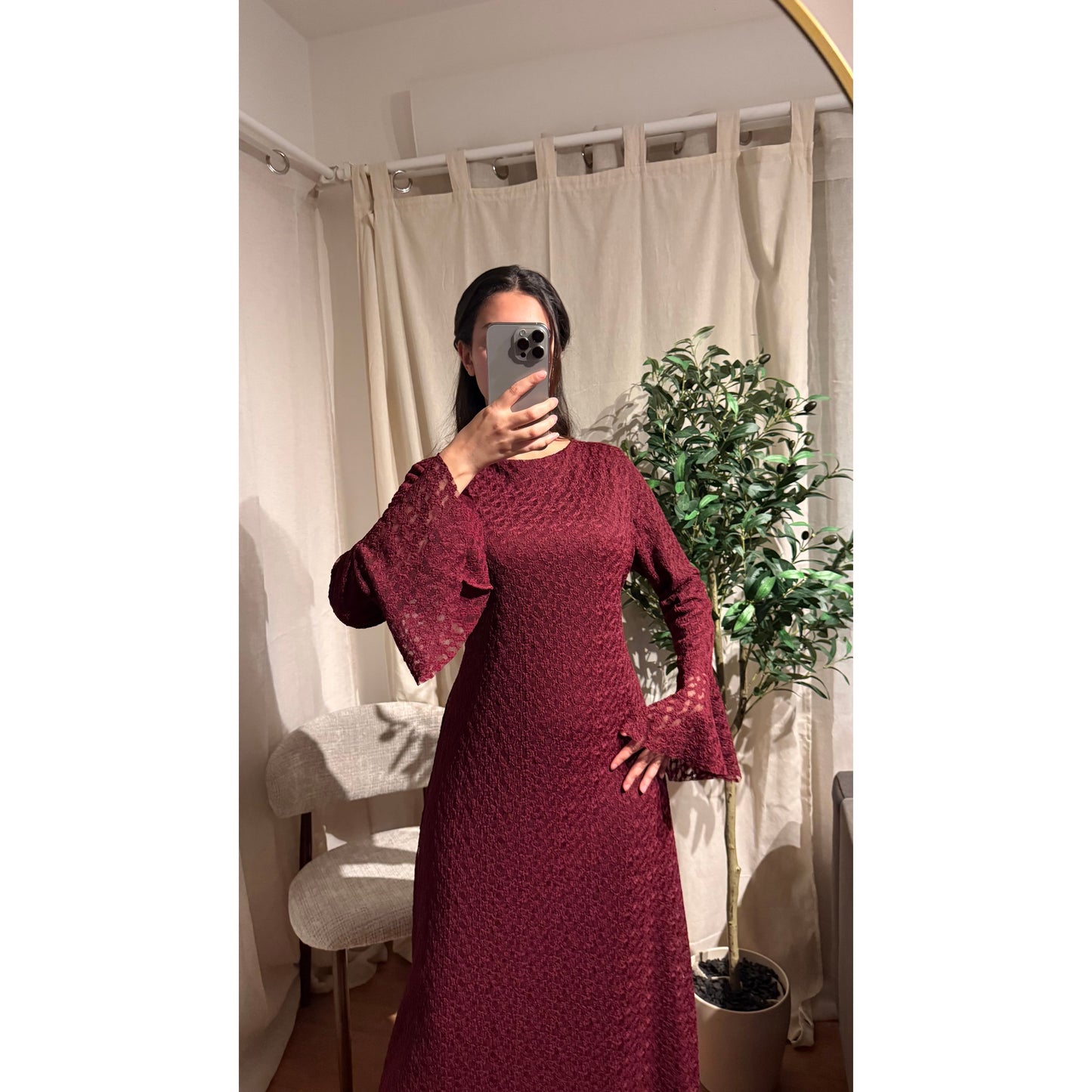 Robe Dentelle Bordeaux