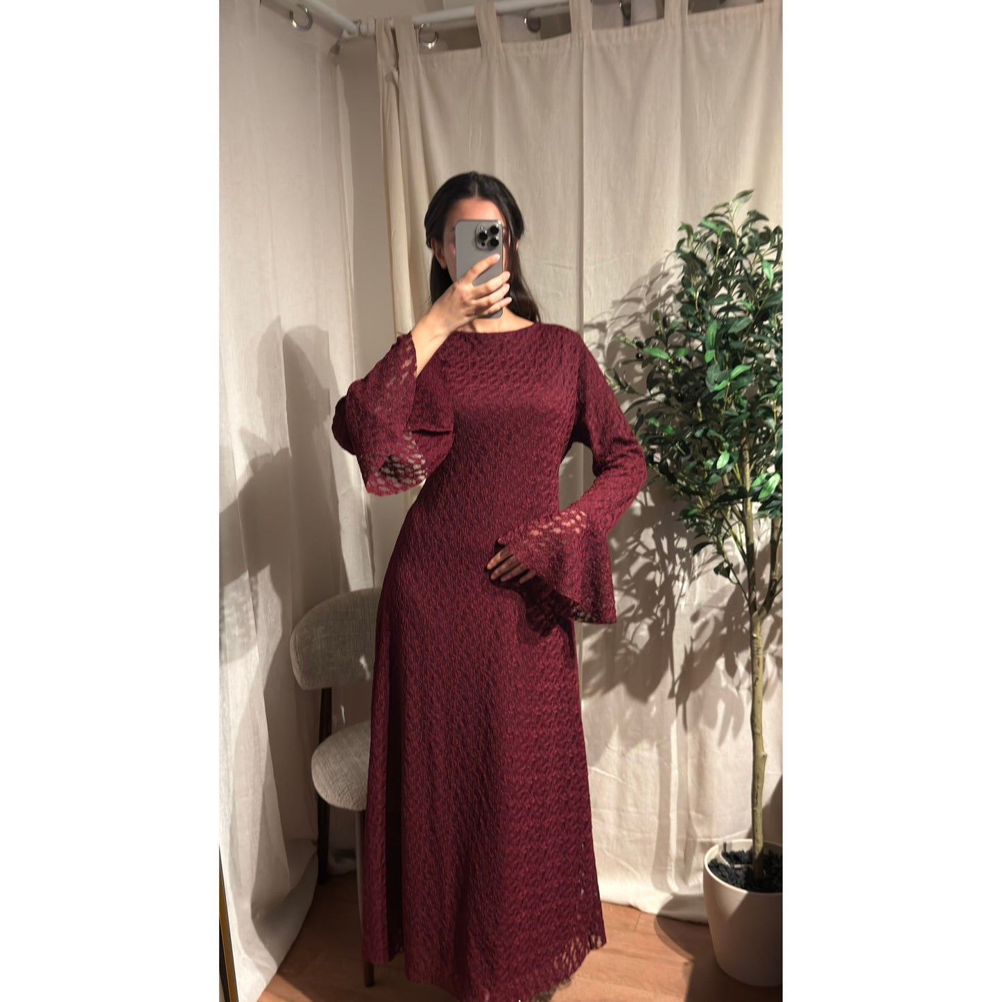 Robe Dentelle Bordeaux