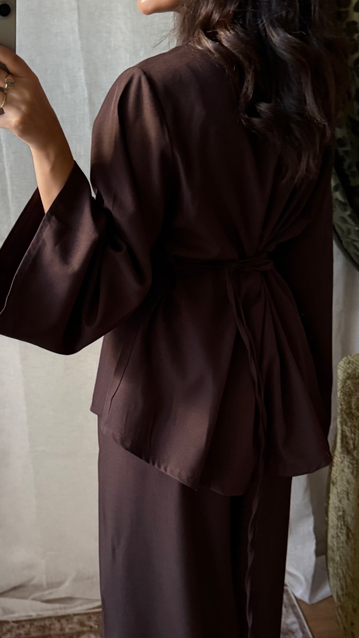 Ensemble Nayla COFFEE ☕️ – Chemise cintrée & pantalon fluide