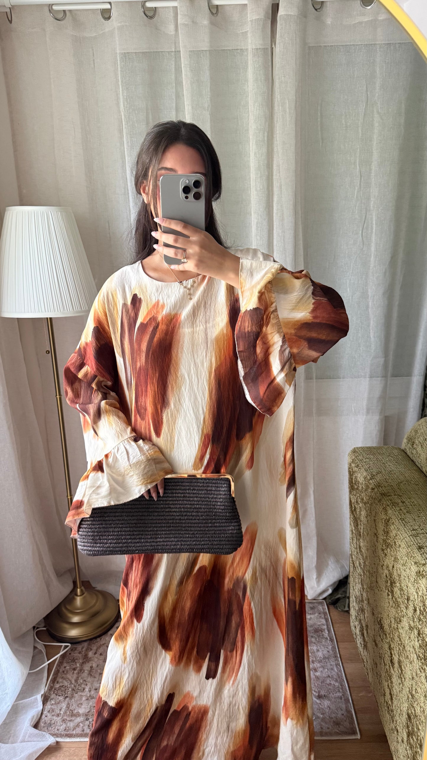 Robe Longue Imprimé Artistique