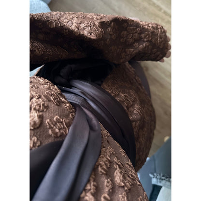 ENSEMBLE KIMONO BROCARD COFFEE