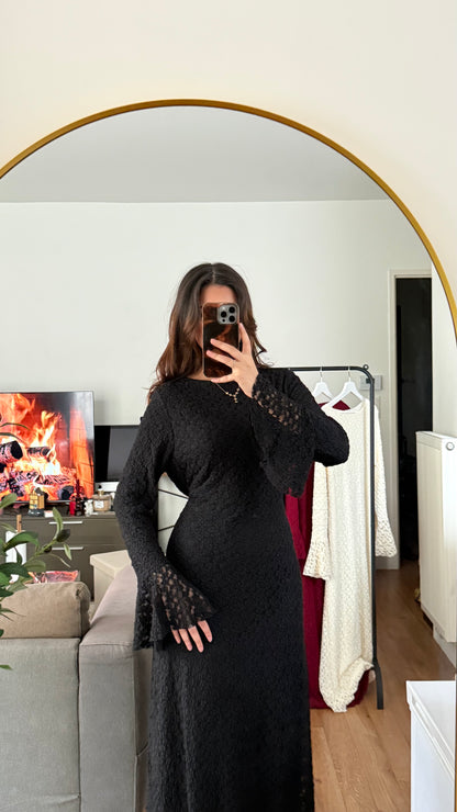 Robe dentelle doublé noire
