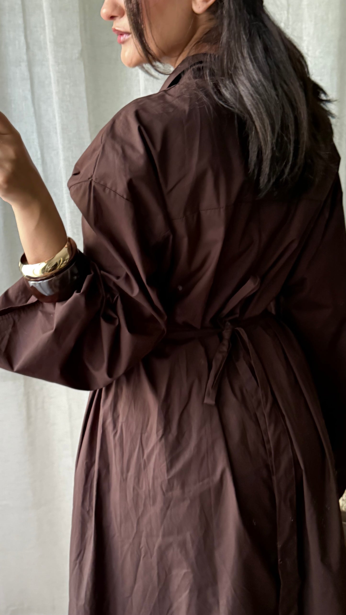 Robe chemise CLASSY 100% coton I Marron