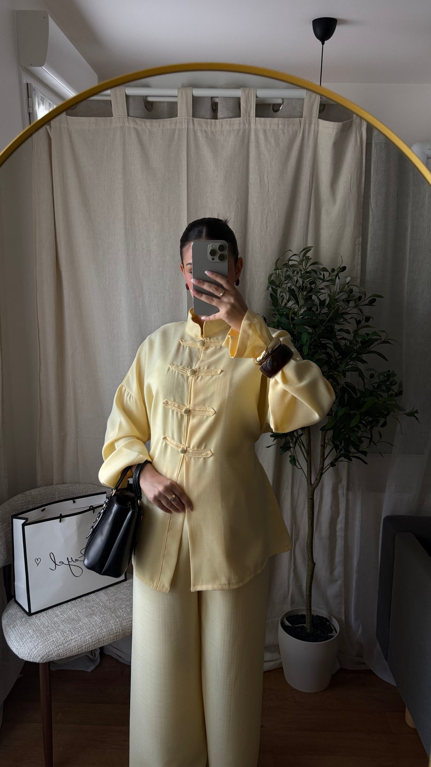 Ensemble pantalon Sakura / Jaune pastel