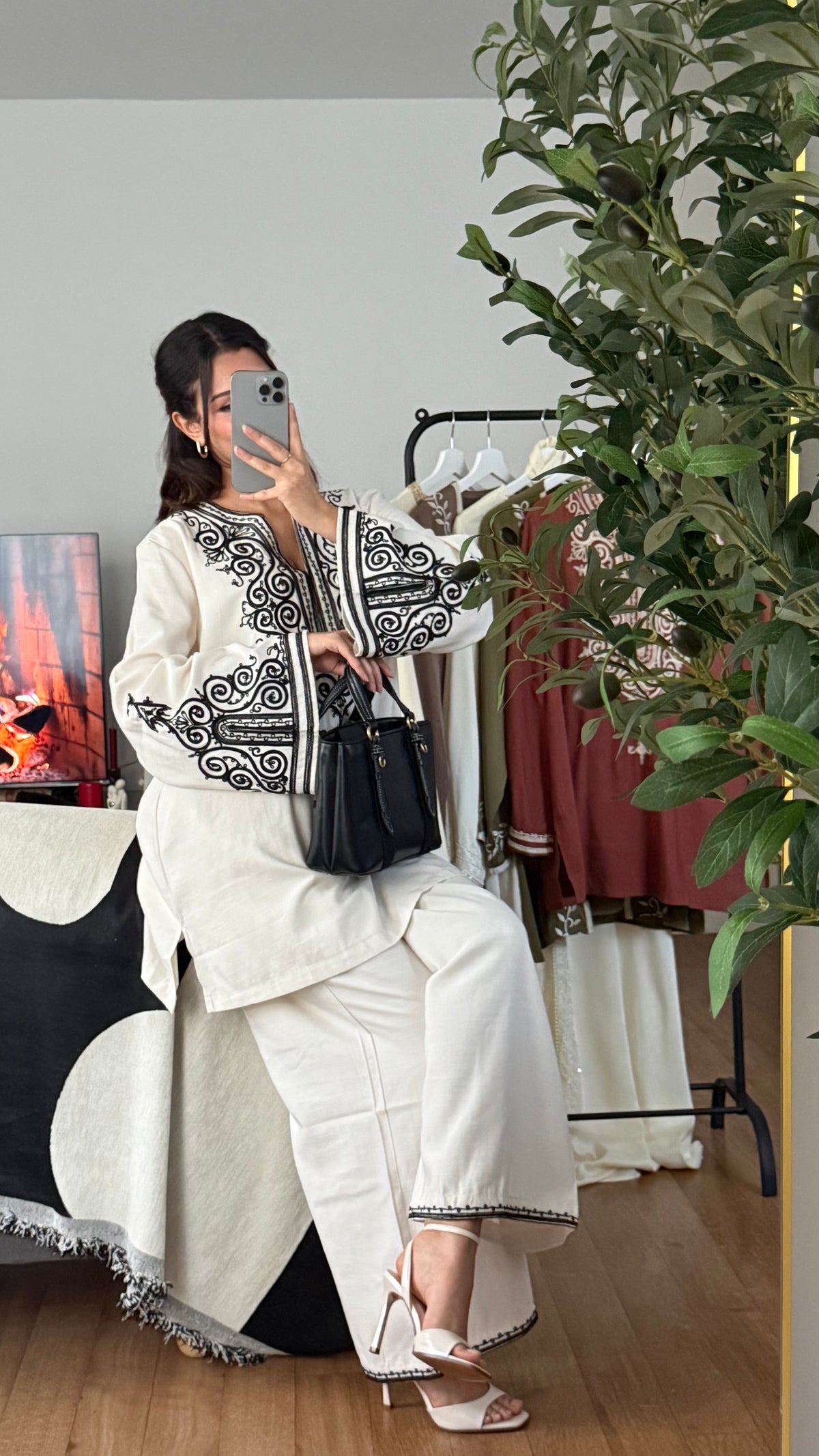 Ensemble Jabador Zahra Brodé Deux Pièces – Tunique & Pantalon Fluide