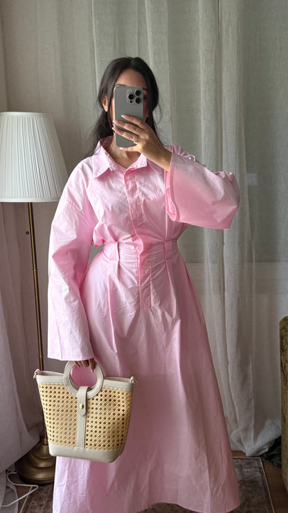 Robe chemise CLASSY 100% coton I Rose