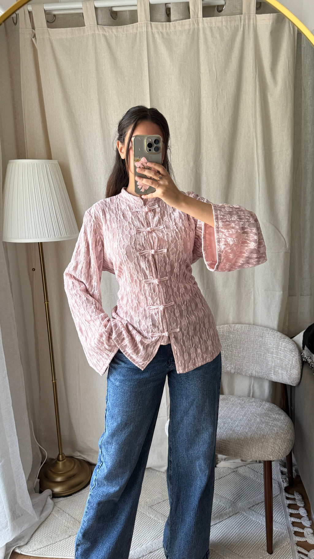 Blouse style mandarin | Pink