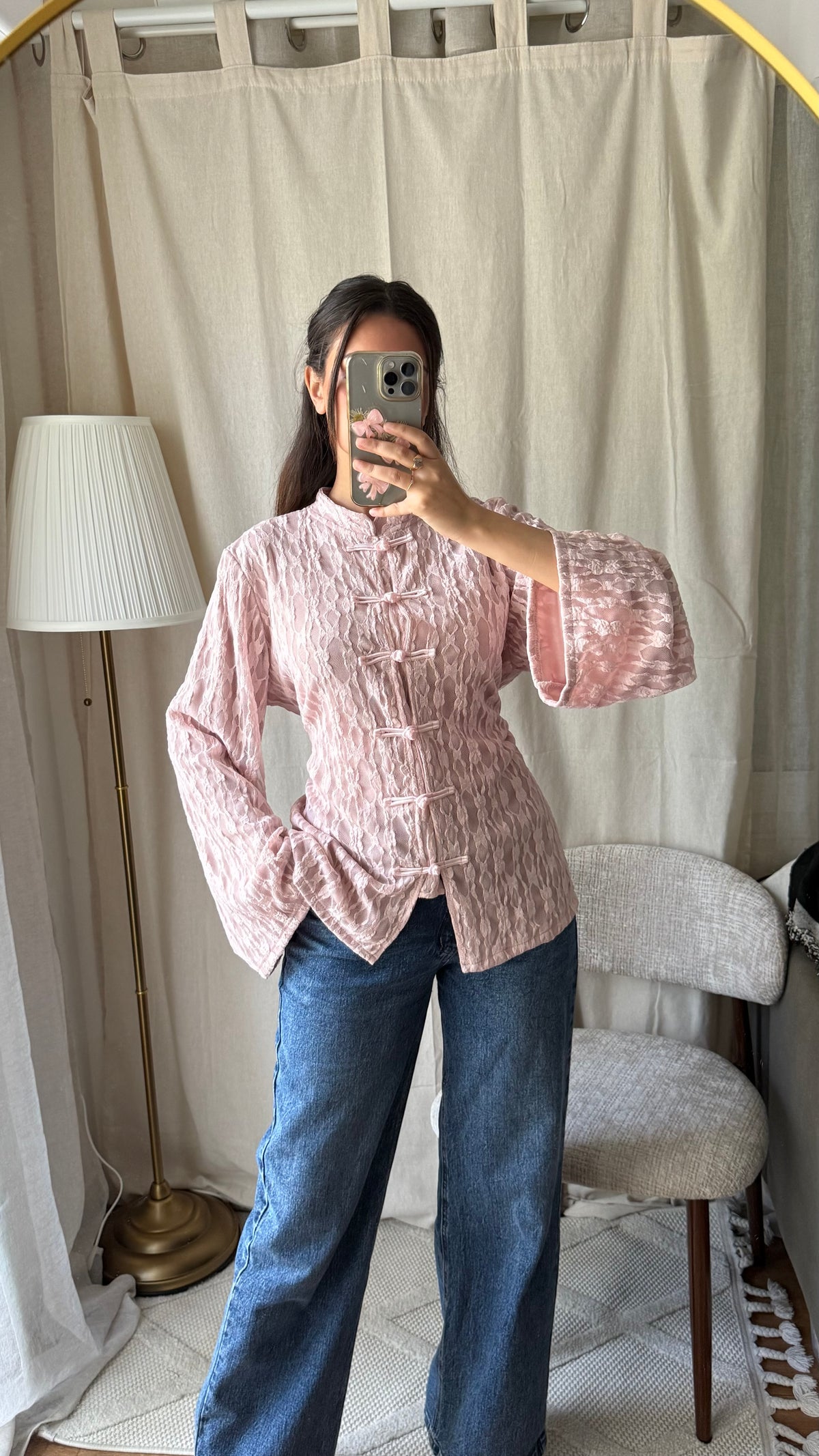 Blouse style mandarin | Pink