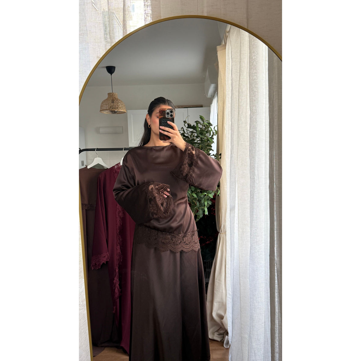 Ensemble Tunique Asymétrique & Jupe Longue Dentelle – Chic & Féminin