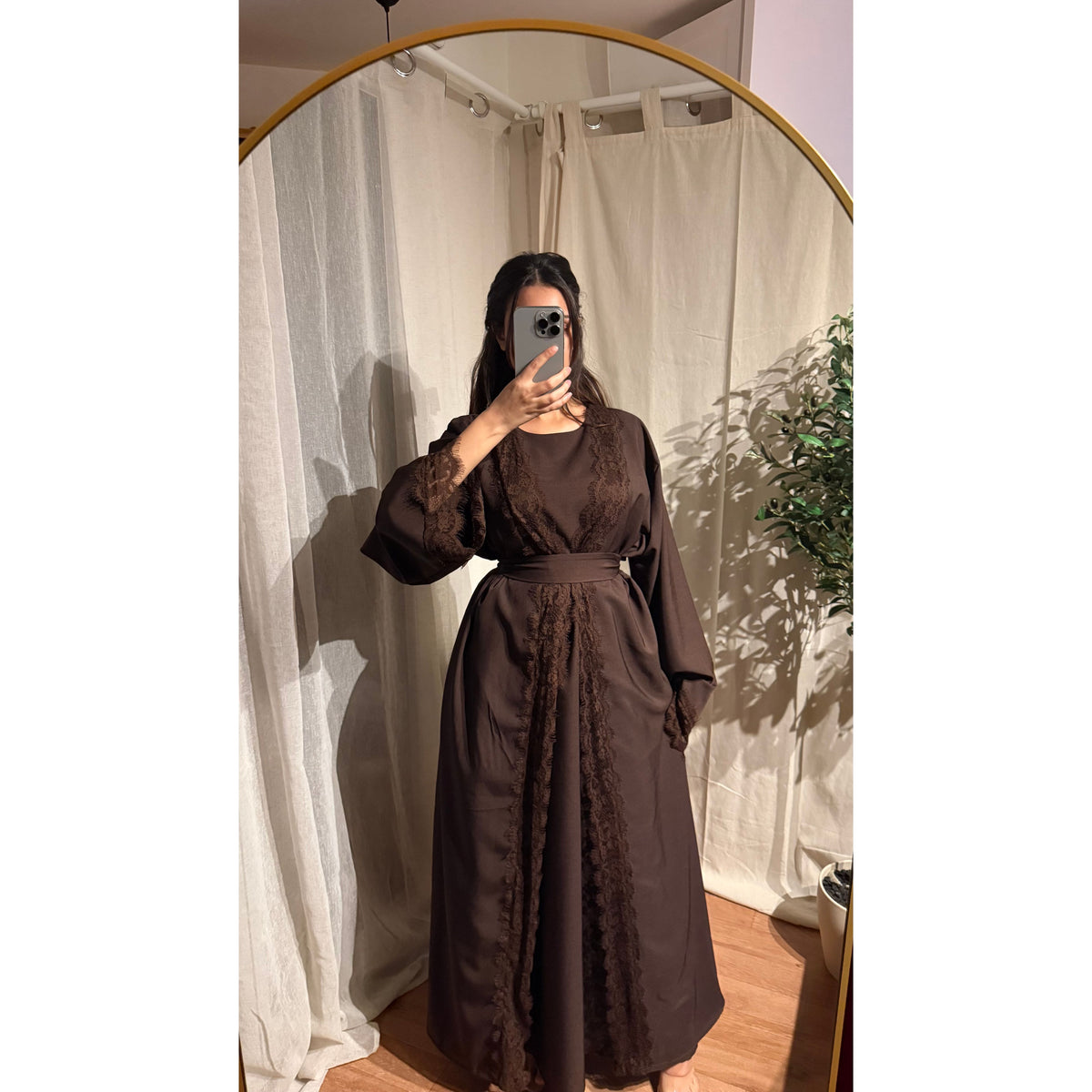 Ensemble Abaya Mesrara en marron