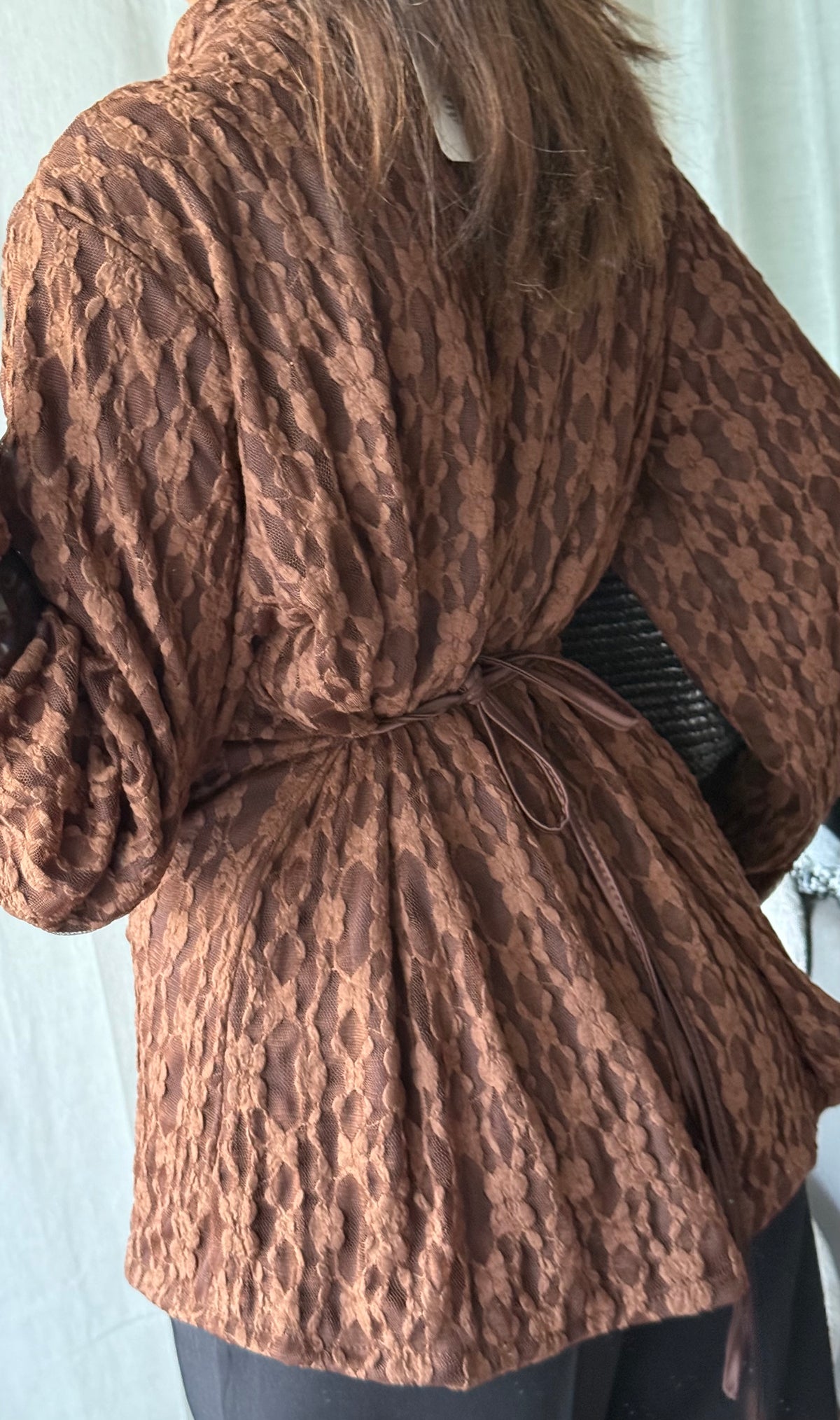 Blouse style mandarin | Chocolat