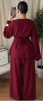 Ensemble pantalon Lilya / bordeaux