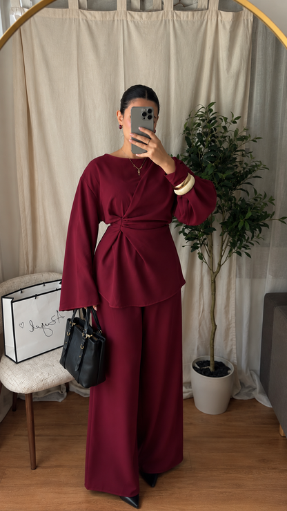 Ensemble pantalon Lilya / bordeaux