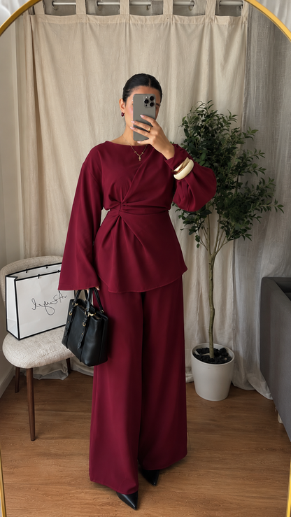 Ensemble pantalon Lilya / bordeaux