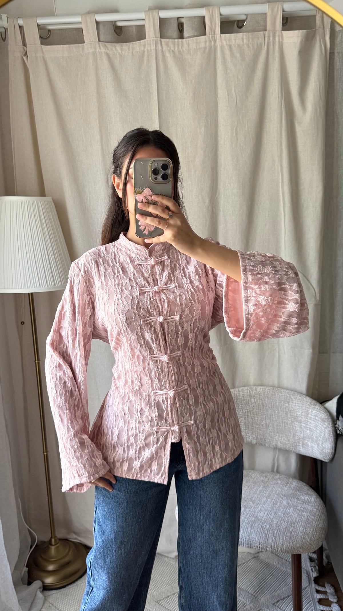 Blouse style mandarin | Pink