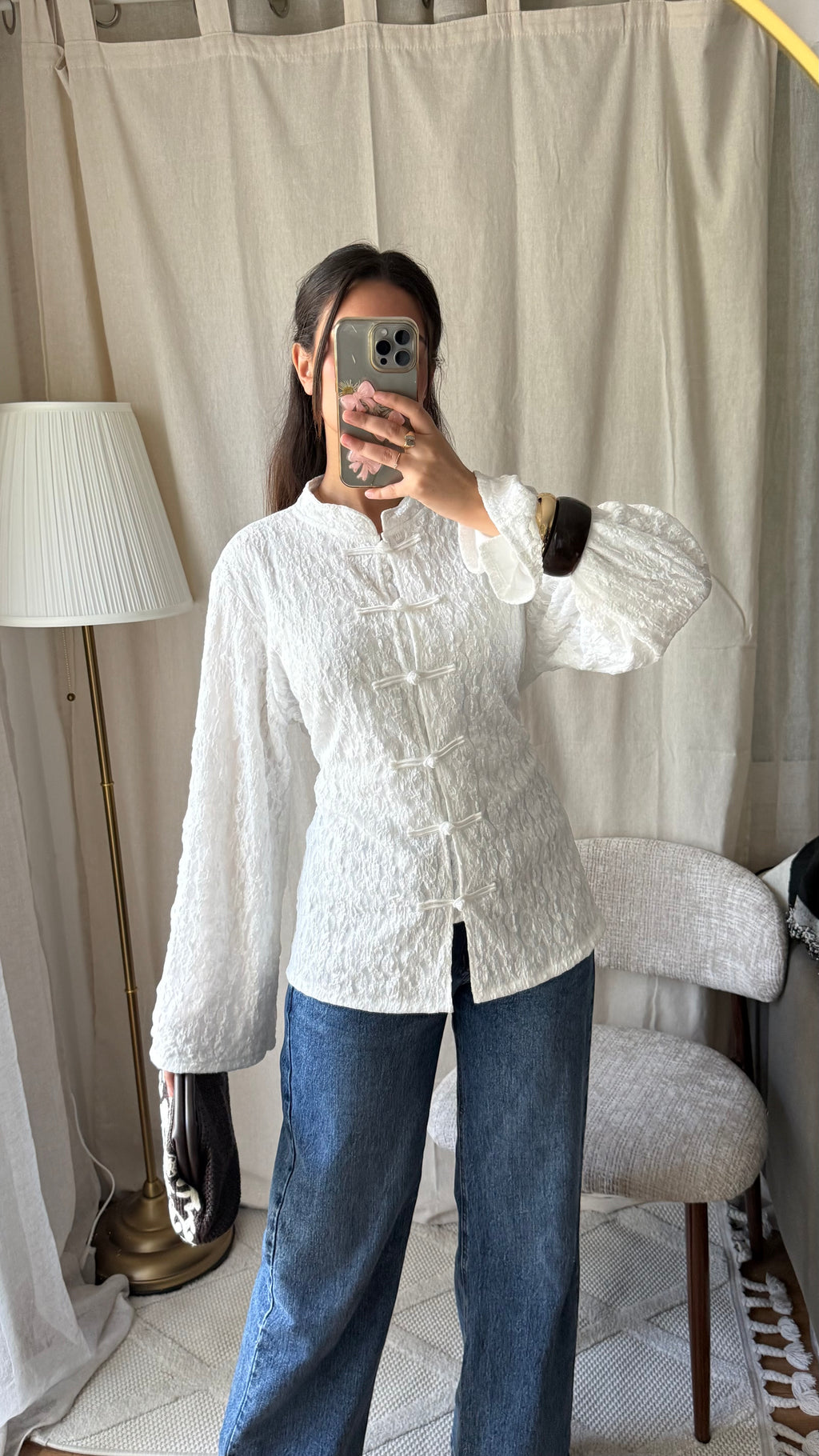 Blouse style mandarin | White