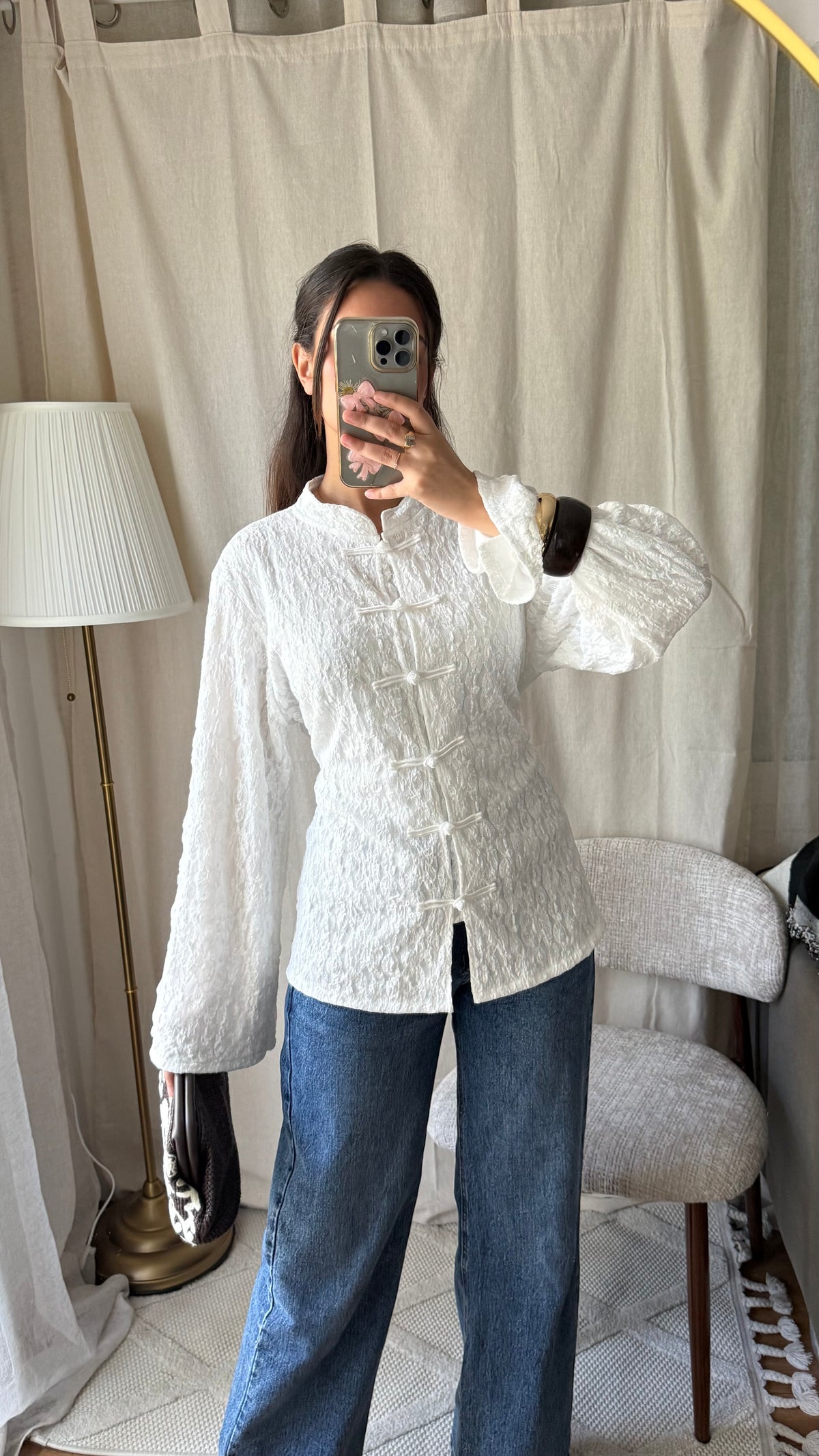 Blouse style mandarin | White