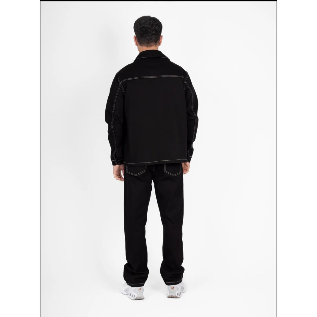 Ensemble Jean Noir Surpiqûres Contrastées