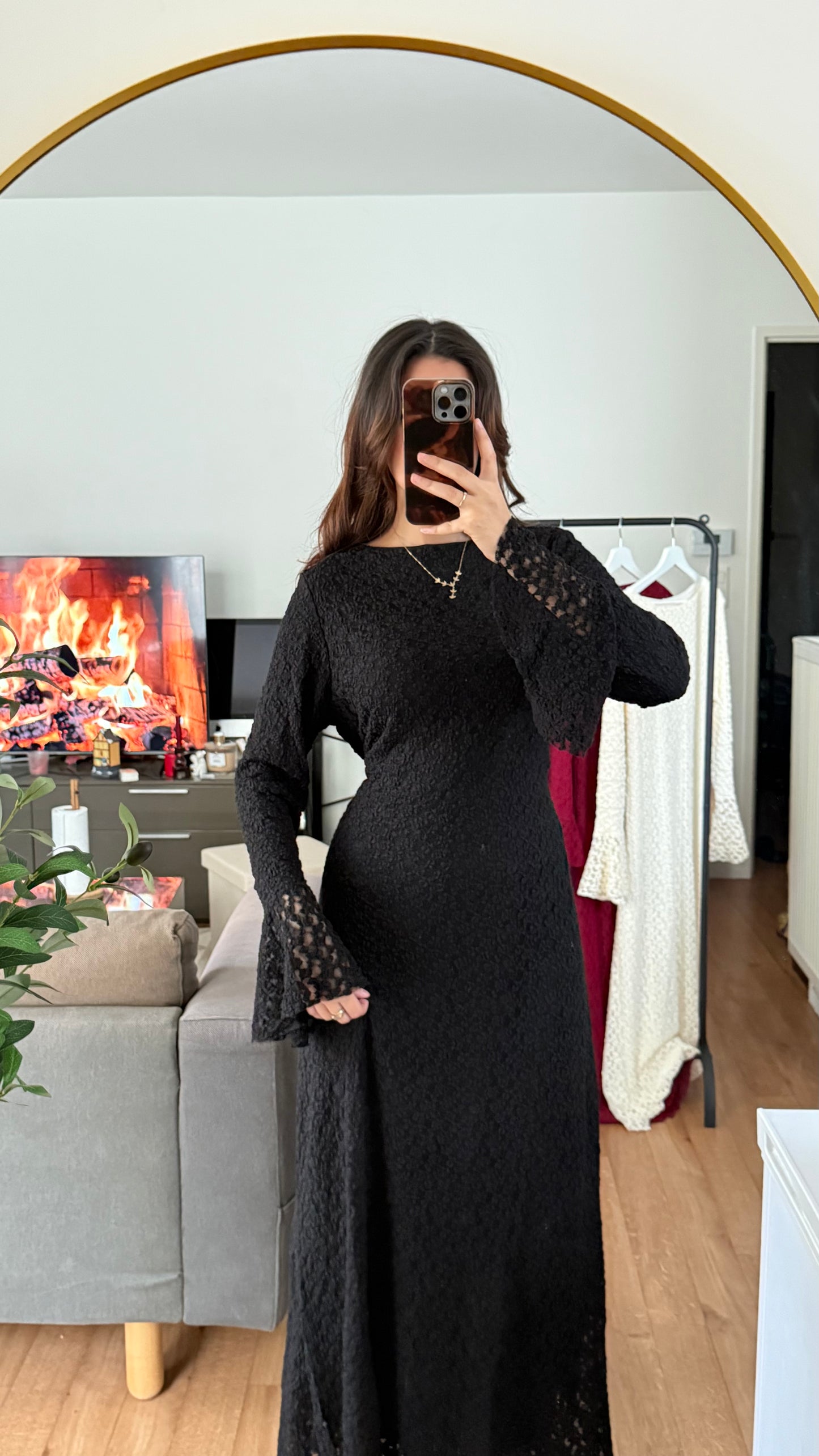 Robe dentelle doublé noire