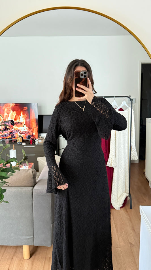 Robe dentelle doublé noire