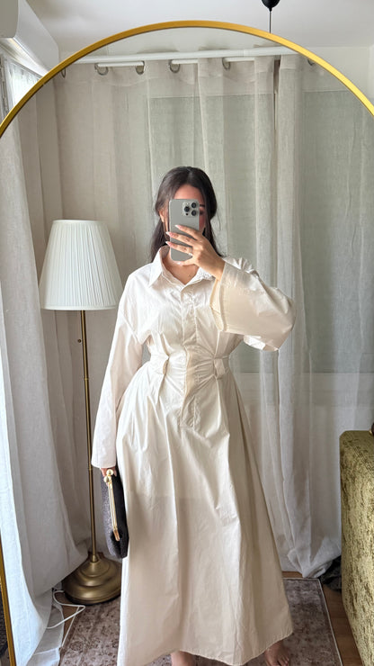 Robe chemise CLASSY 100% coton I Beige
