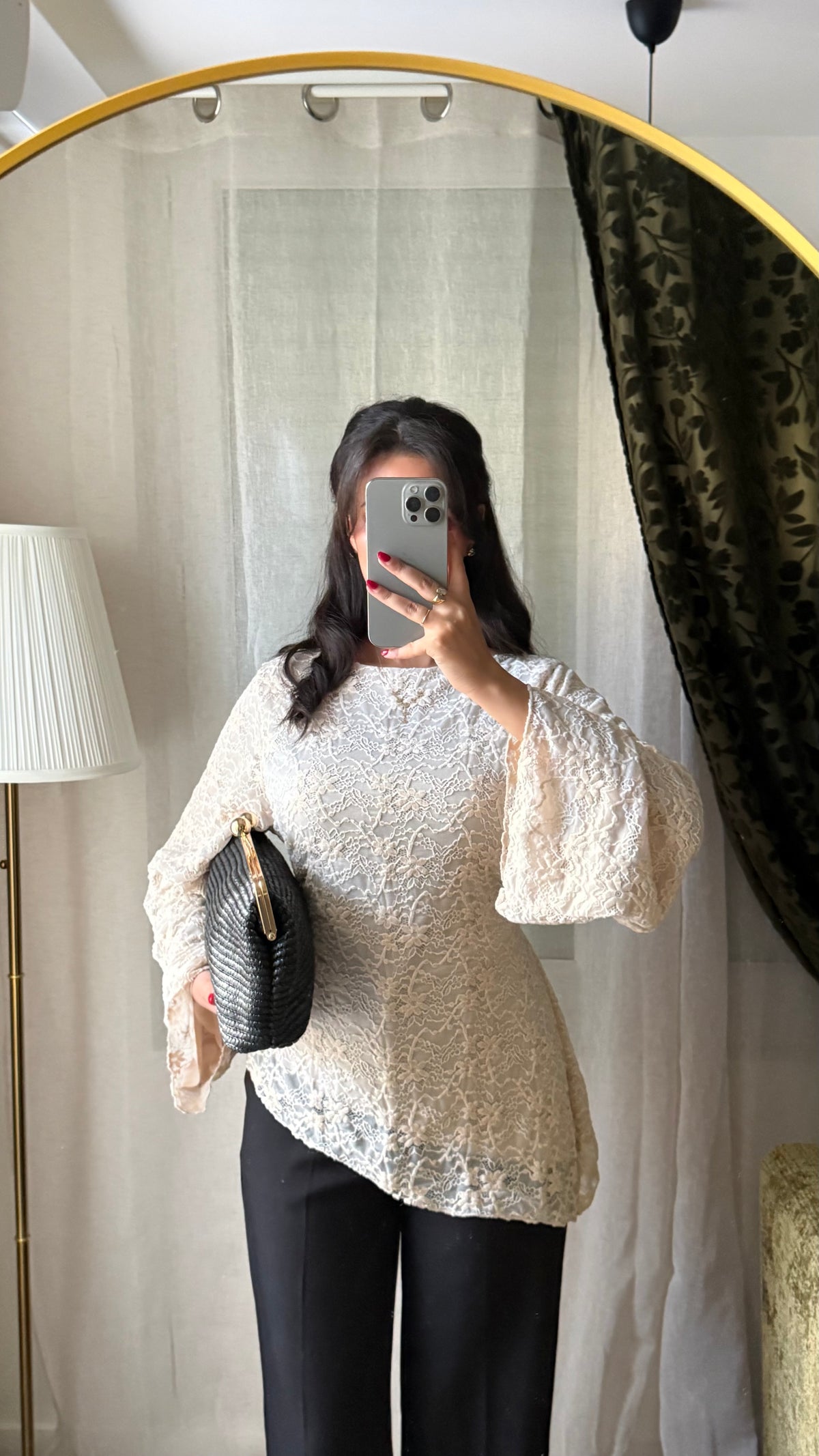 Blouse DENTELLA à nouer dans le dos / ÉCRU