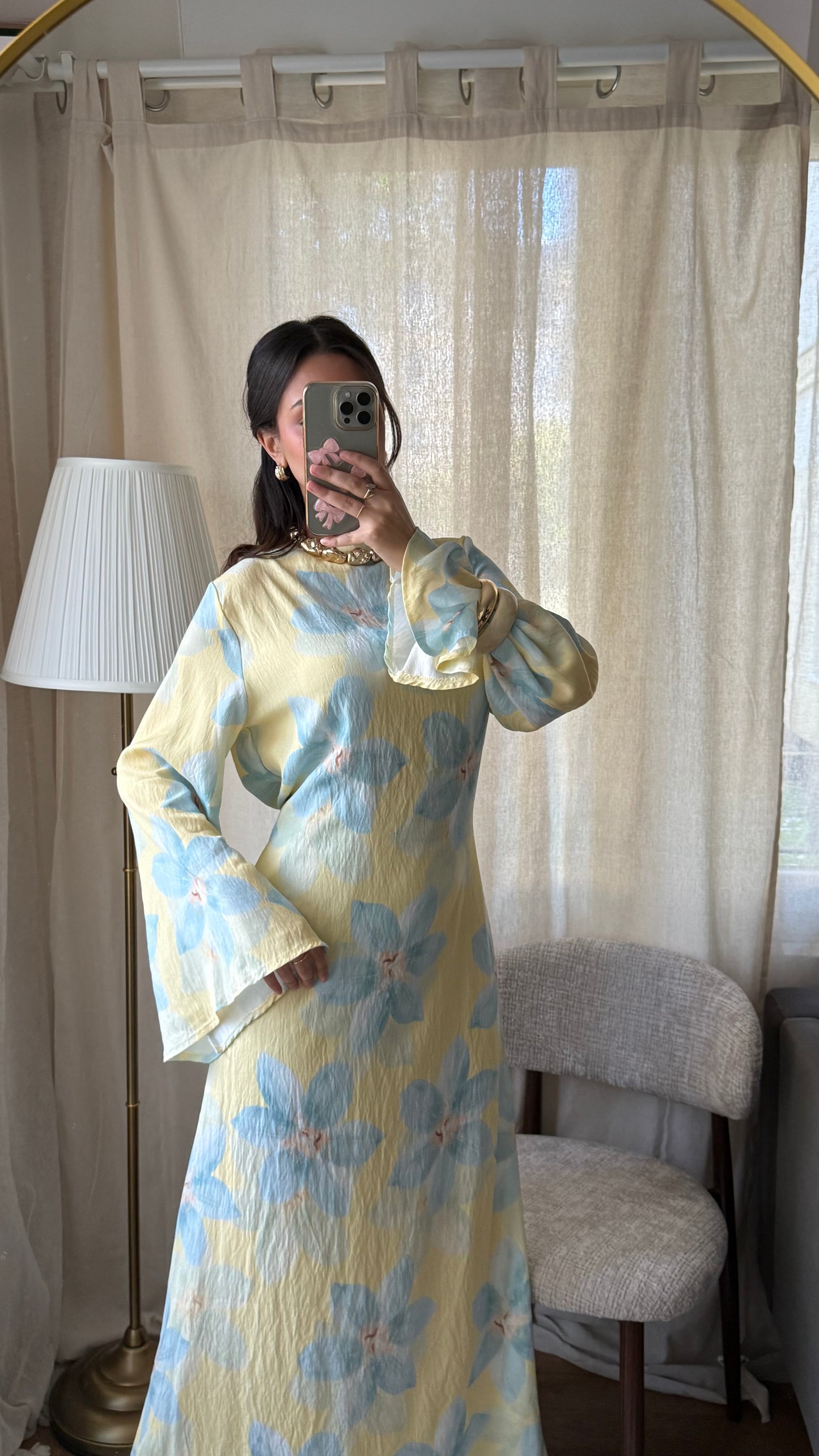 Robe à motifs VANILLE I Jaune