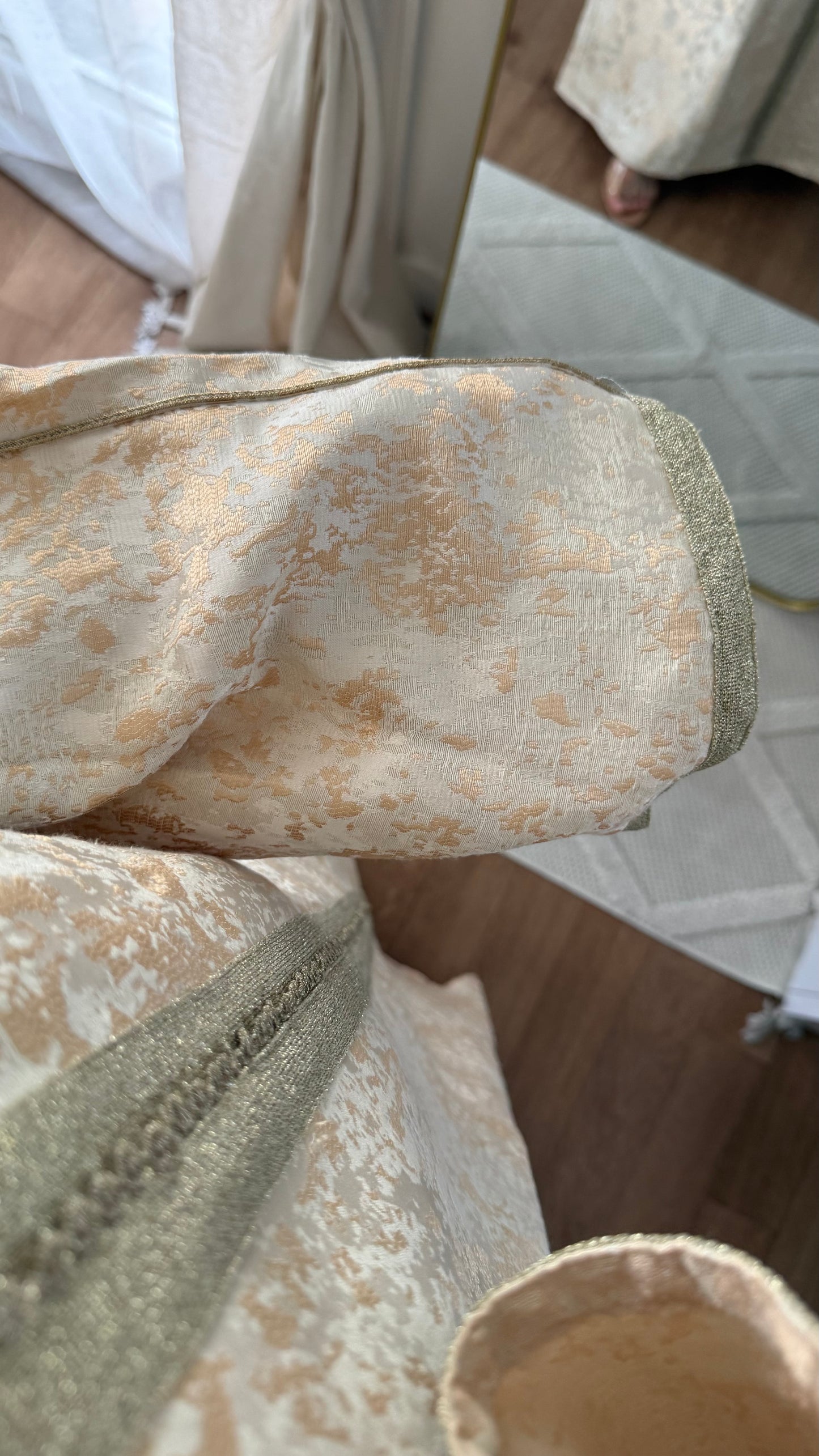 ROBE CAFTAN BROCARD BEIGE