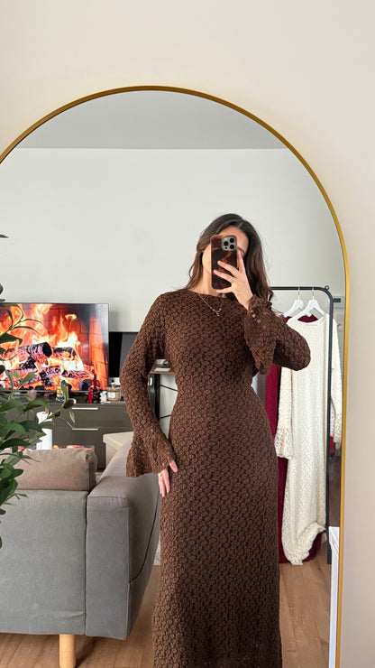 Robe Dentelle doublé marron