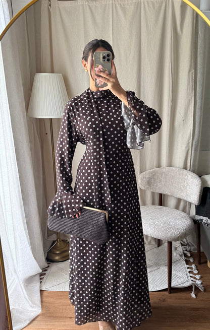 Robe à pois | MARRON