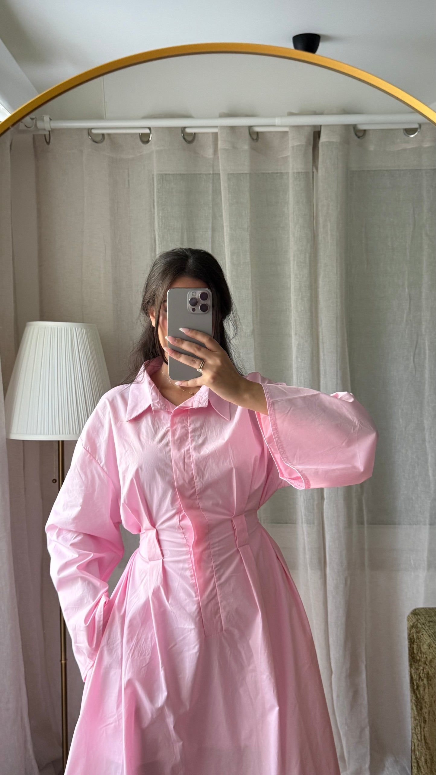 Robe chemise CLASSY 100% coton I Rose