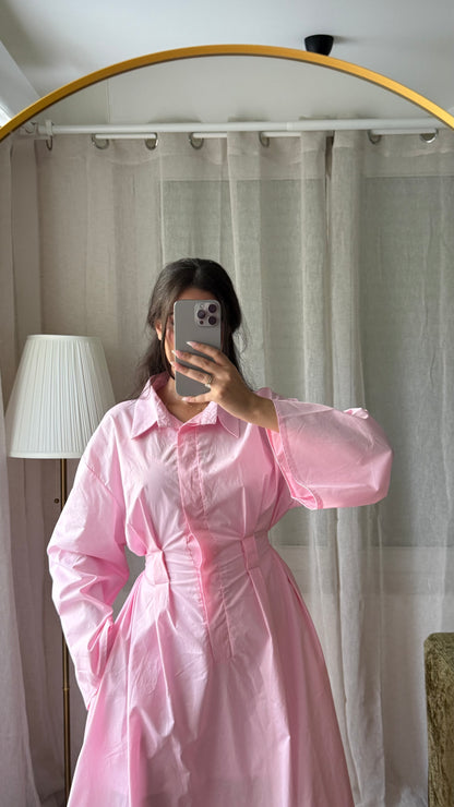 Robe chemise CLASSY 100% coton I Rose
