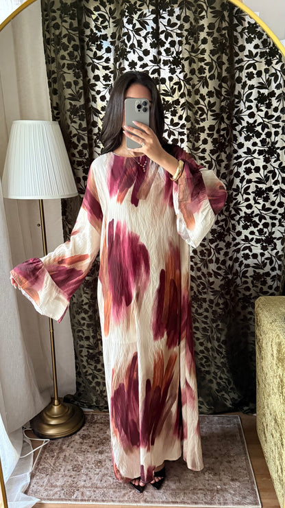 Robe Longue Imprimé Artistique