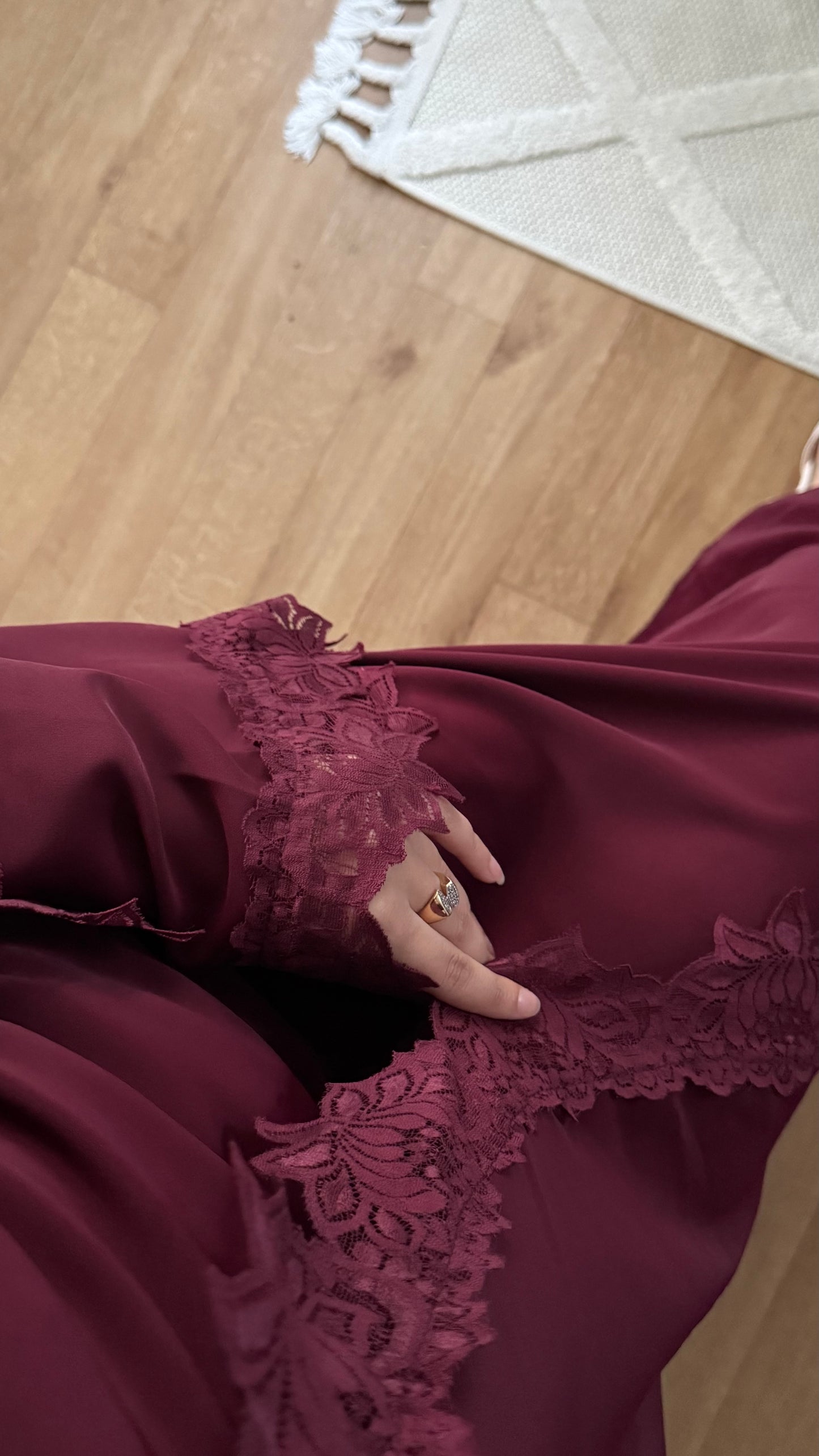 Ensemble abaya & kimono dentelle