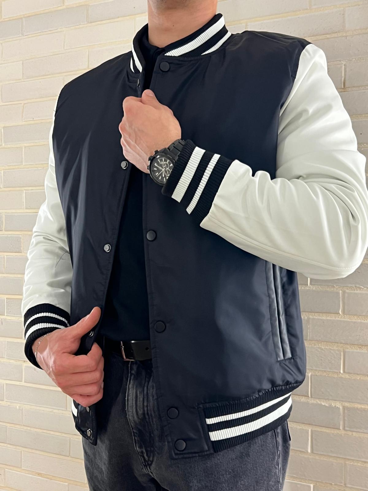 Veste Teddy Noir et Blanc - Style Intemporel et Confort Assuré