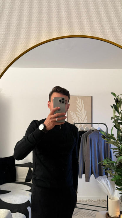 pull à manches longues avec col zippé