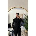 Pull col zippé noir homme manches longues chaud stylé Azayel