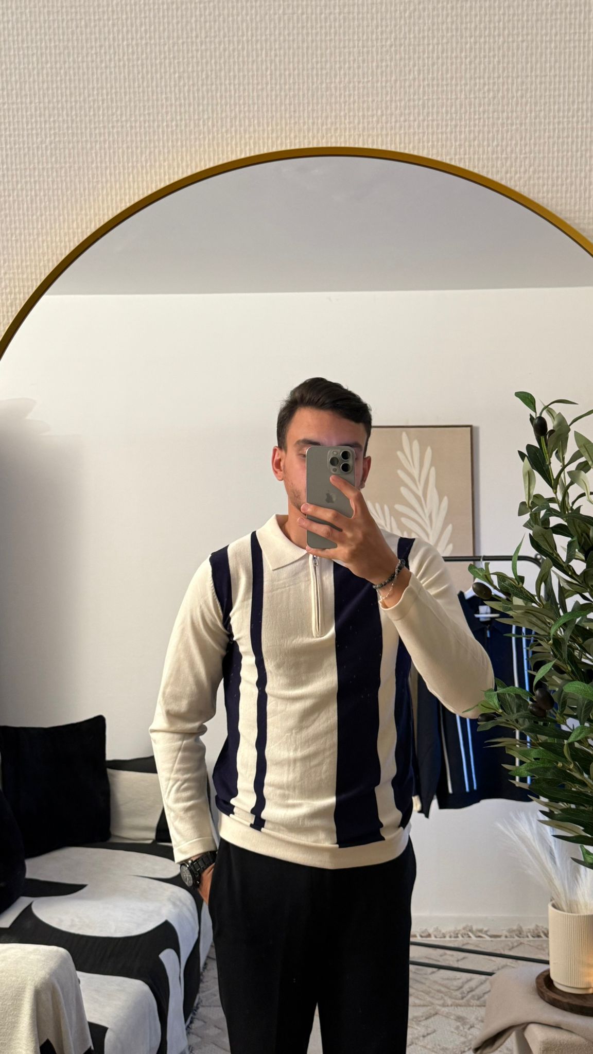 Polo Homme – Élégance Vintage à Rayures Verticales