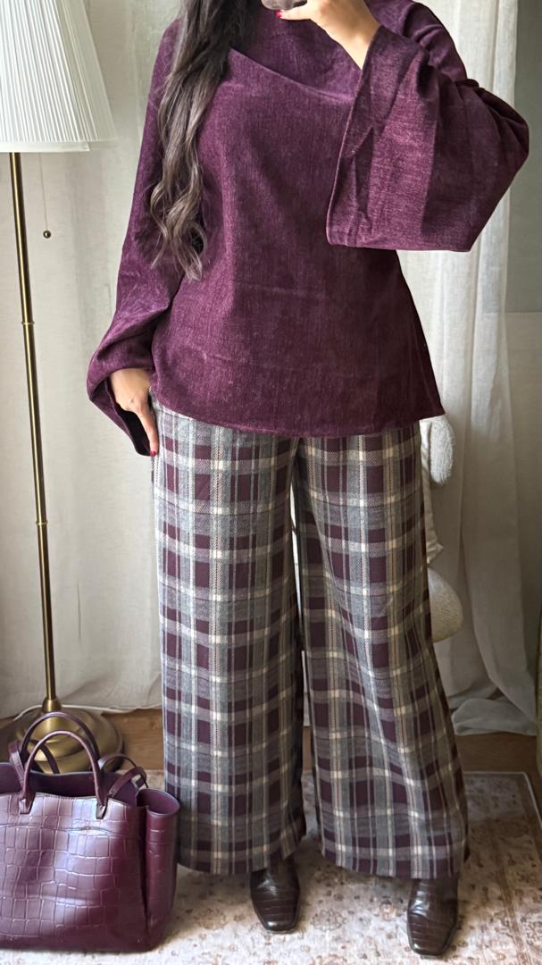 Pantalon Velours Femme – Prune