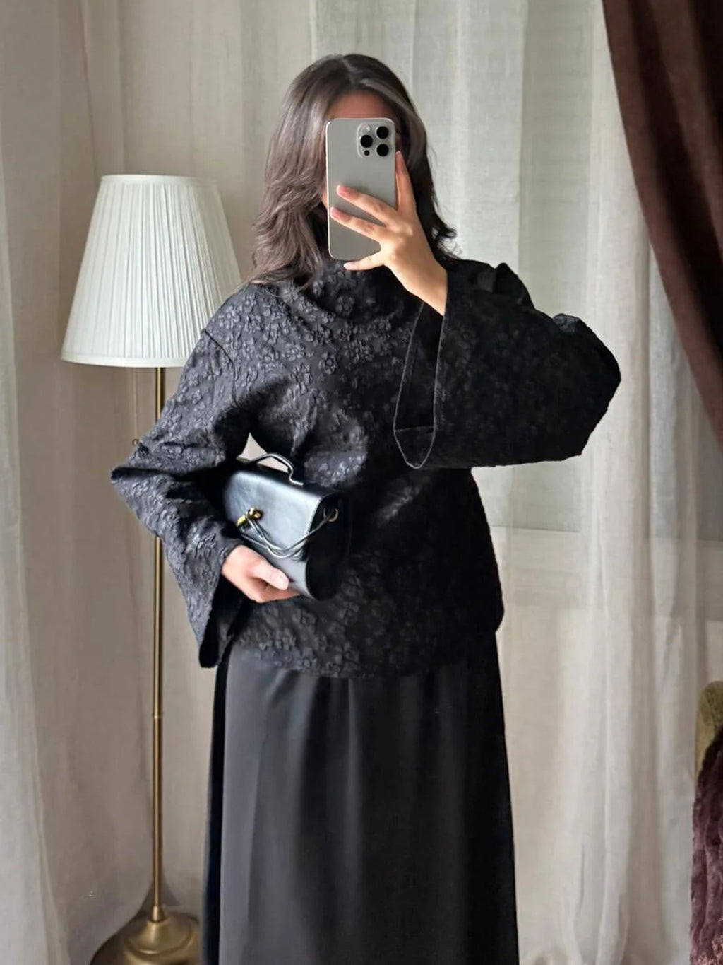 Ensemble femme noir deux pièces élégant