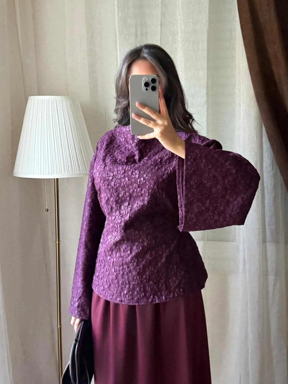 Ensemble femme violet prune deux pièces